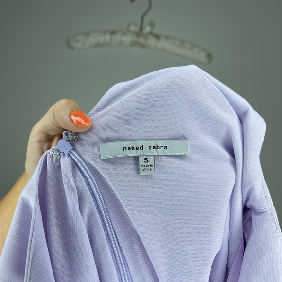 Naked Zebra Lavender Knotted Peplum Tank S - Picture 4 of 4